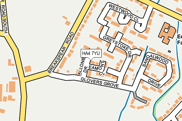 HA4 7YU map - OS OpenMap – Local (Ordnance Survey)