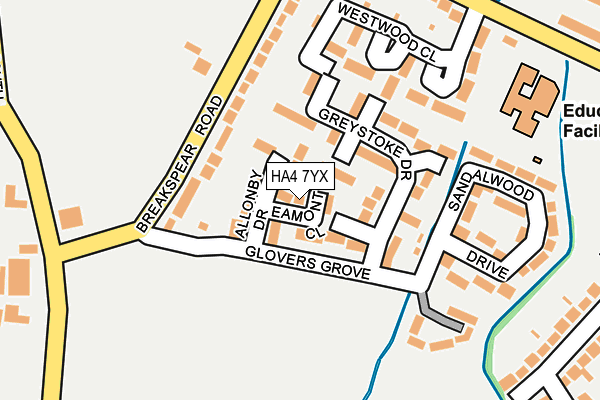 HA4 7YX map - OS OpenMap – Local (Ordnance Survey)