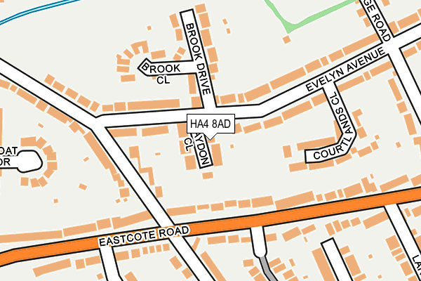 HA4 8AD map - OS OpenMap – Local (Ordnance Survey)