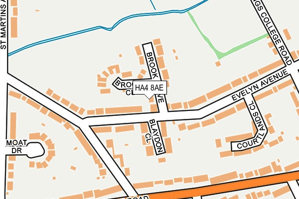 HA4 8AE map - OS OpenMap – Local (Ordnance Survey)