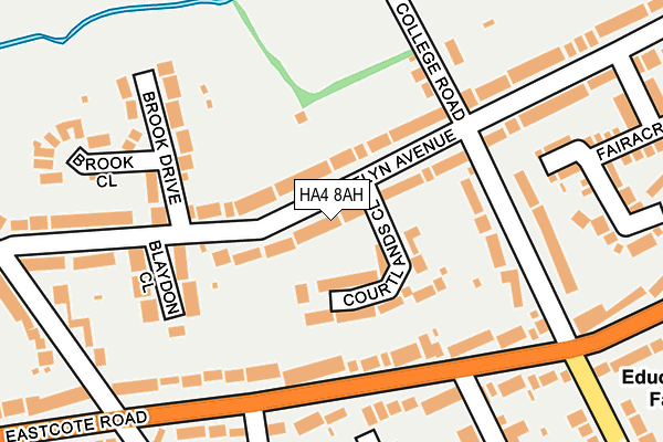 HA4 8AH map - OS OpenMap – Local (Ordnance Survey)