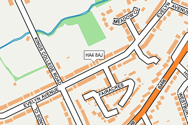 HA4 8AJ map - OS OpenMap – Local (Ordnance Survey)