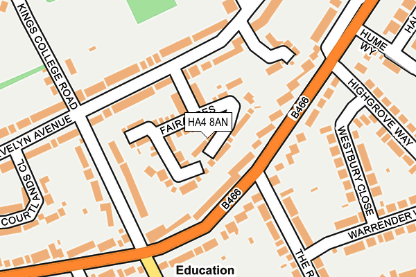 HA4 8AN map - OS OpenMap – Local (Ordnance Survey)