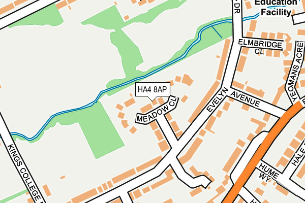 HA4 8AP map - OS OpenMap – Local (Ordnance Survey)