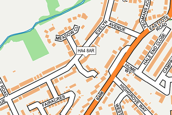 HA4 8AR map - OS OpenMap – Local (Ordnance Survey)