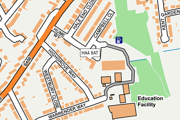 HA4 8AT map - OS OpenMap – Local (Ordnance Survey)