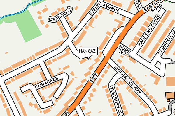 HA4 8AZ map - OS OpenMap – Local (Ordnance Survey)