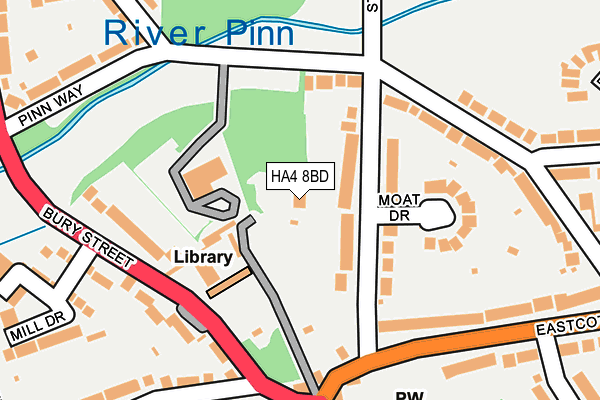 HA4 8BD map - OS OpenMap – Local (Ordnance Survey)