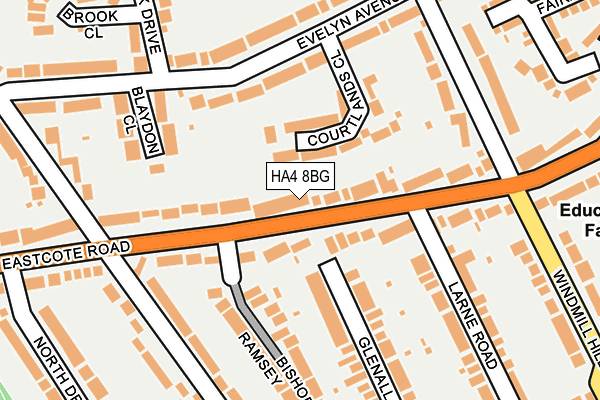 HA4 8BG map - OS OpenMap – Local (Ordnance Survey)