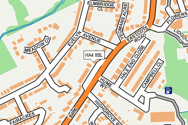 HA4 8BL map - OS OpenMap – Local (Ordnance Survey)