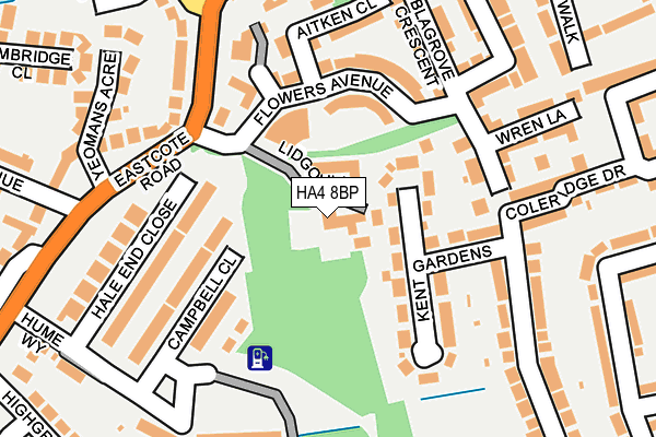 HA4 8BP map - OS OpenMap – Local (Ordnance Survey)