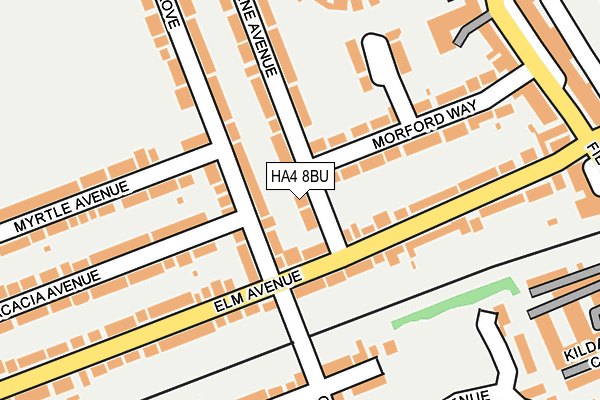 HA4 8BU map - OS OpenMap – Local (Ordnance Survey)