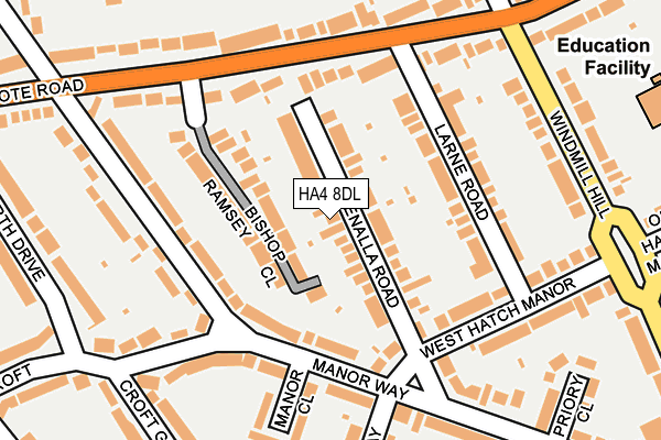 HA4 8DL map - OS OpenMap – Local (Ordnance Survey)