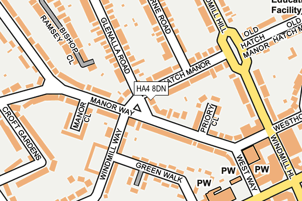 HA4 8DN map - OS OpenMap – Local (Ordnance Survey)