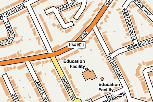 HA4 8DU map - OS OpenMap – Local (Ordnance Survey)