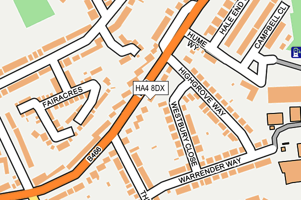 HA4 8DX map - OS OpenMap – Local (Ordnance Survey)