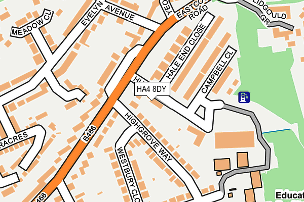 HA4 8DY map - OS OpenMap – Local (Ordnance Survey)