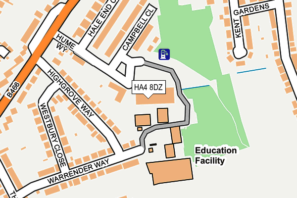 HA4 8DZ map - OS OpenMap – Local (Ordnance Survey)