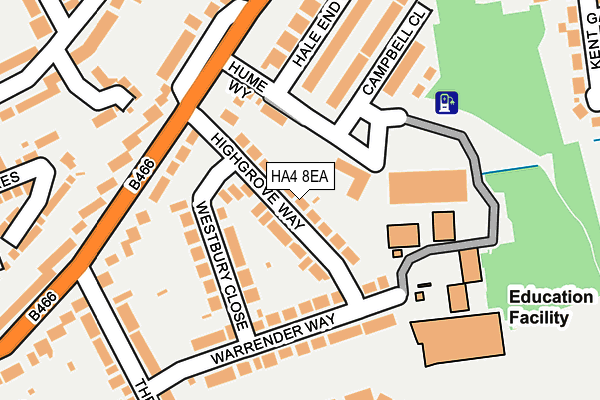 HA4 8EA map - OS OpenMap – Local (Ordnance Survey)