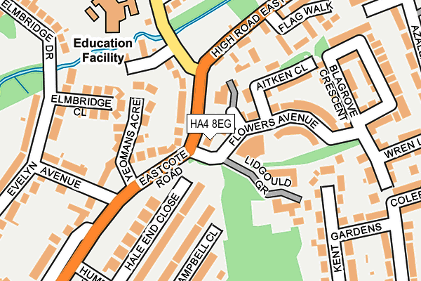 HA4 8EG map - OS OpenMap – Local (Ordnance Survey)