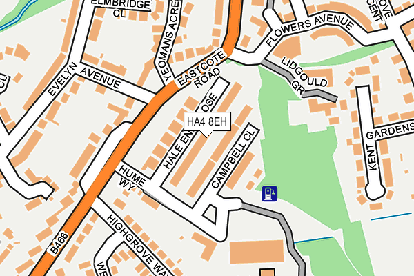 HA4 8EH map - OS OpenMap – Local (Ordnance Survey)