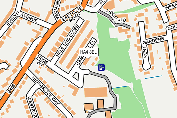 HA4 8EL map - OS OpenMap – Local (Ordnance Survey)