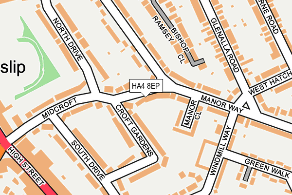 HA4 8EP map - OS OpenMap – Local (Ordnance Survey)