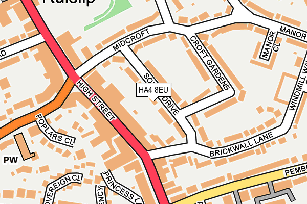 HA4 8EU map - OS OpenMap – Local (Ordnance Survey)