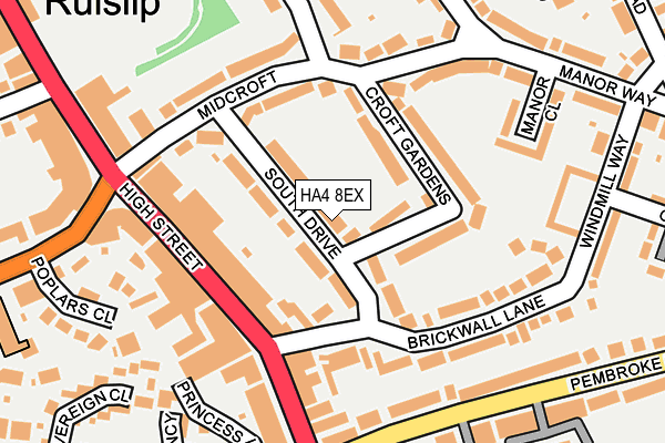 HA4 8EX map - OS OpenMap – Local (Ordnance Survey)