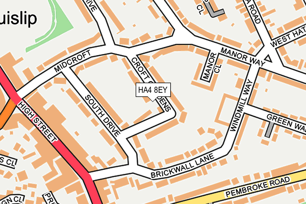 HA4 8EY map - OS OpenMap – Local (Ordnance Survey)