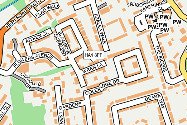 HA4 8FF map - OS OpenMap – Local (Ordnance Survey)