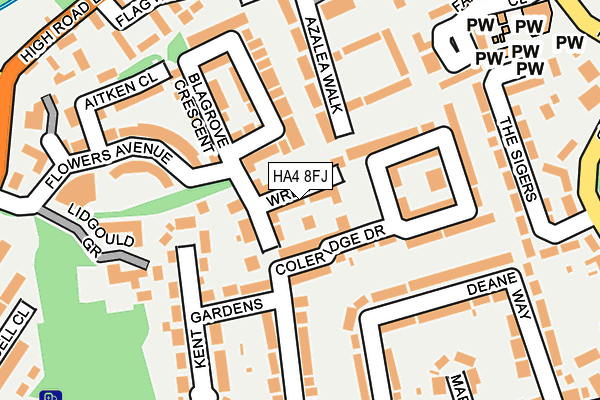 HA4 8FJ map - OS OpenMap – Local (Ordnance Survey)