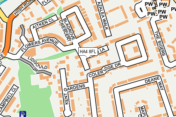 HA4 8FL map - OS OpenMap – Local (Ordnance Survey)
