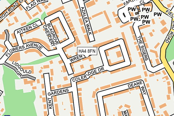 HA4 8FN map - OS OpenMap – Local (Ordnance Survey)