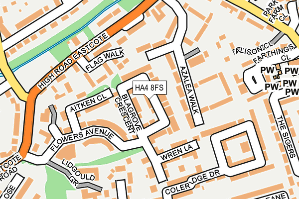 HA4 8FS map - OS OpenMap – Local (Ordnance Survey)