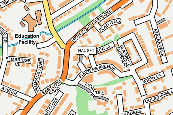 HA4 8FT map - OS OpenMap – Local (Ordnance Survey)