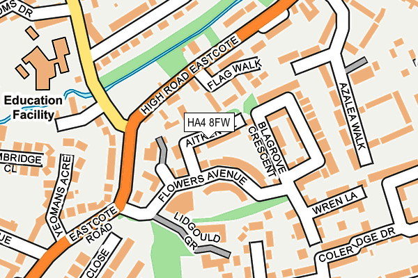HA4 8FW map - OS OpenMap – Local (Ordnance Survey)
