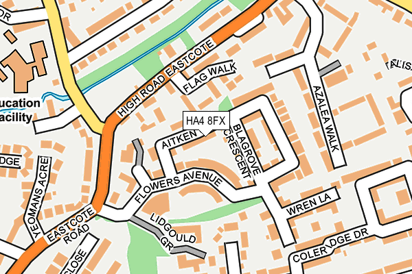 HA4 8FX map - OS OpenMap – Local (Ordnance Survey)