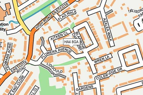 HA4 8GA map - OS OpenMap – Local (Ordnance Survey)