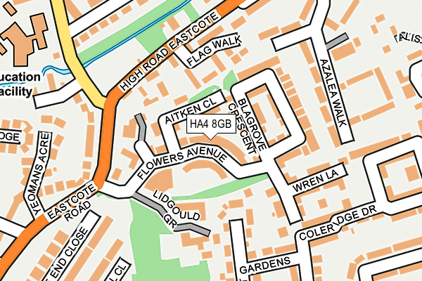 HA4 8GB map - OS OpenMap – Local (Ordnance Survey)