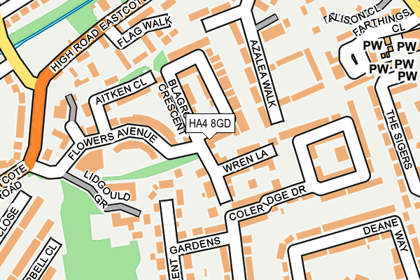HA4 8GD map - OS OpenMap – Local (Ordnance Survey)