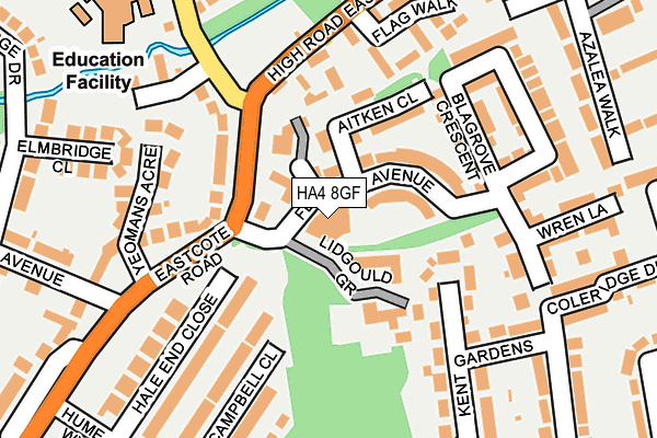 HA4 8GF map - OS OpenMap – Local (Ordnance Survey)