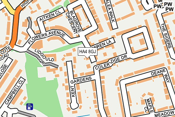 HA4 8GJ map - OS OpenMap – Local (Ordnance Survey)