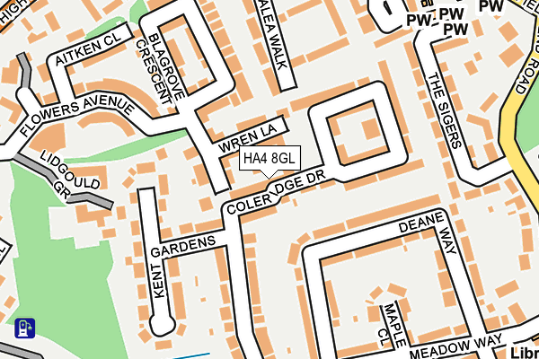 HA4 8GL map - OS OpenMap – Local (Ordnance Survey)