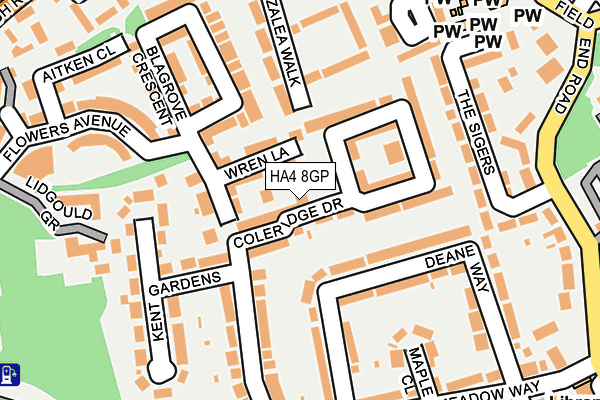 HA4 8GP map - OS OpenMap – Local (Ordnance Survey)