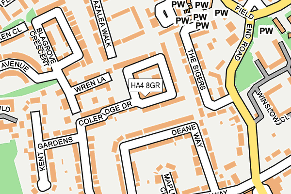 HA4 8GR map - OS OpenMap – Local (Ordnance Survey)