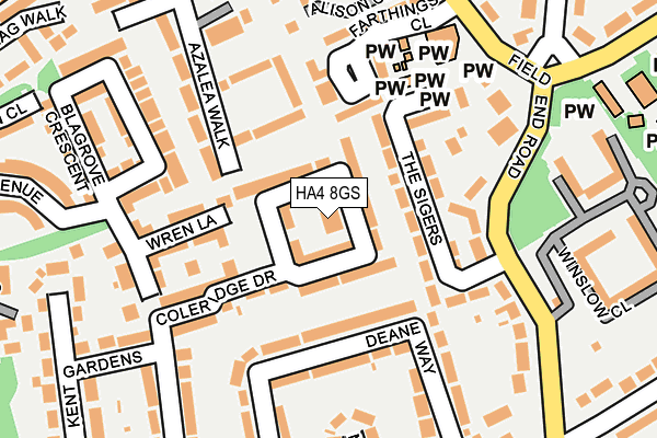 HA4 8GS map - OS OpenMap – Local (Ordnance Survey)