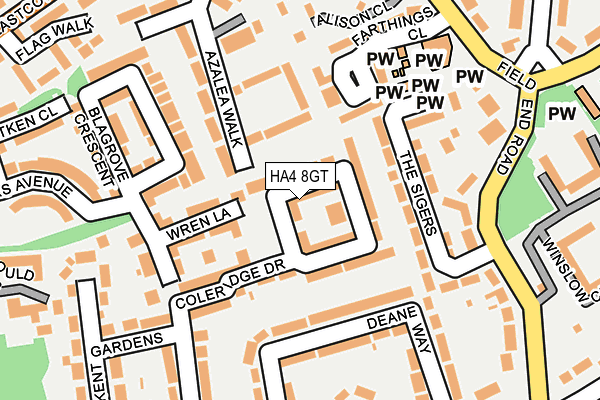 HA4 8GT map - OS OpenMap – Local (Ordnance Survey)