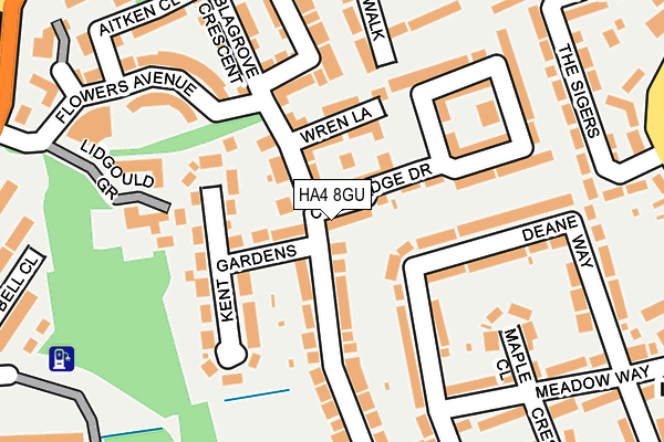 HA4 8GU map - OS OpenMap – Local (Ordnance Survey)