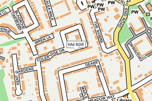 HA4 8GW map - OS OpenMap – Local (Ordnance Survey)